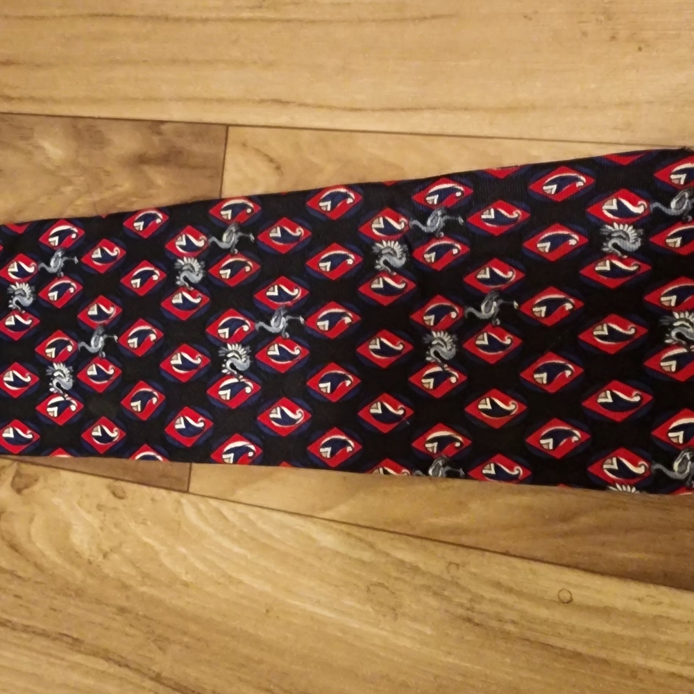 Black and Red Patterned Tie
